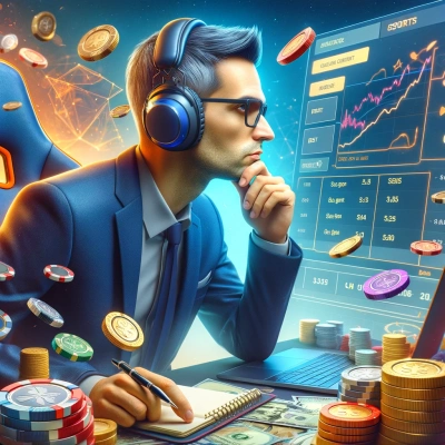 uno scommettitore di esports che pensa attentamente prima di piazzare la sua scommessa
